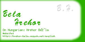 bela hrehor business card